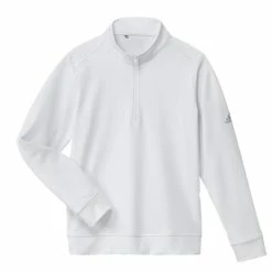 ADIDAS Boys Solid 1/2 Zip Sweatshirt White