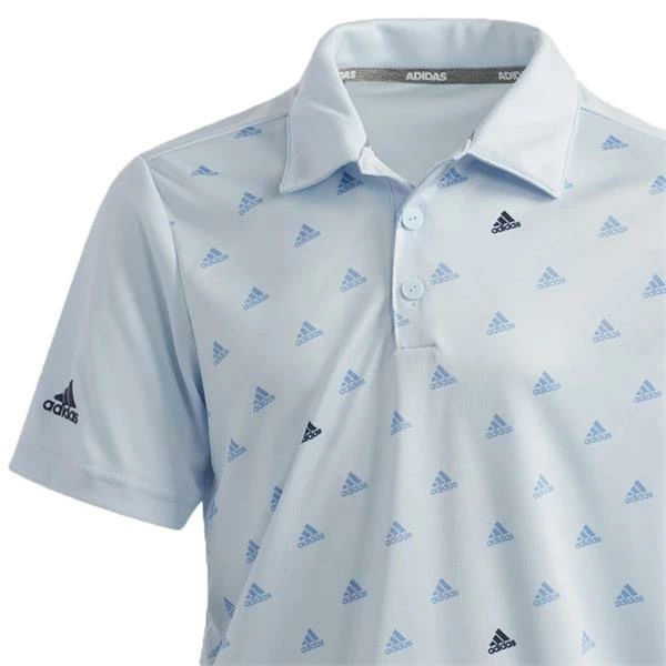 ADIDAS Junior - Boys Printed Polo Shirt Sky - Tint - Image 3