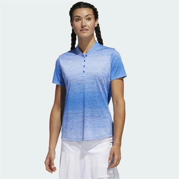 ADIDAS Ladies Gradient SS Polo Glory Blue - Image 3