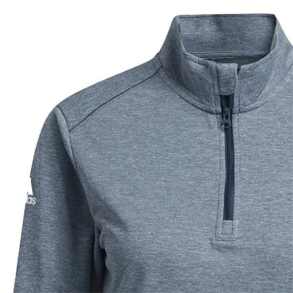 ADIDAS Junior - Boys ¼ Zip Heather Pullover Crew Navy Mel - Image 2