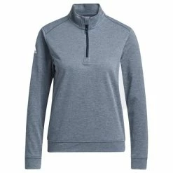 ADIDAS Junior - Boys ¼ Zip Heather Pullover Crew Navy Mel