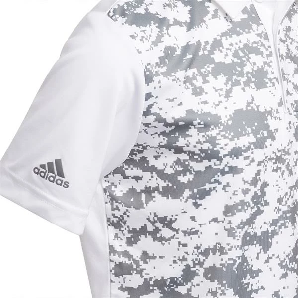 ADIDAS Junior - Boys Digital Camouflage Polo Shirt White - Image 4