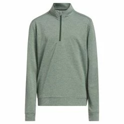ADIDAS Junior - Boys ¼ Zip Heather Pullover Green Oxide - Mel