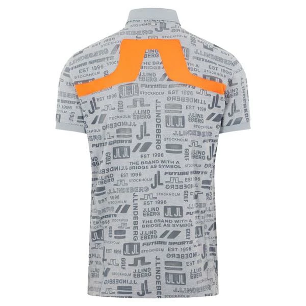 J.Lindeberg Gents KV Regular Fit Print Polo Shirt Future Grey O075 - Image 2