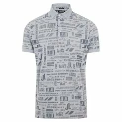 J.Lindeberg Gents KV Regular Fit Print Polo Shirt Future Grey O075