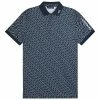 J.Lindeberg Gents Tour Tech Reg Fit Printed Polo Shirt White Bridge Monogram (A032)