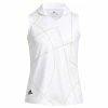 ADIDAS Junior - Girls Sleeveless Golf Polo Shirt Pulse Lime - White