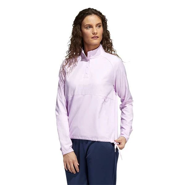 ADIDAS Ladies Embossed ¼ Zip Snap Pullover Bliss Lilac - Image 2