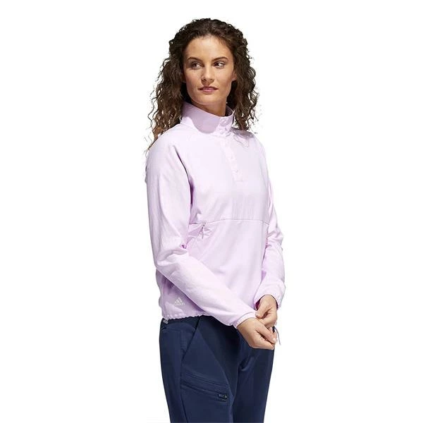 ADIDAS Ladies Embossed ¼ Zip Snap Pullover Bliss Lilac - Image 4