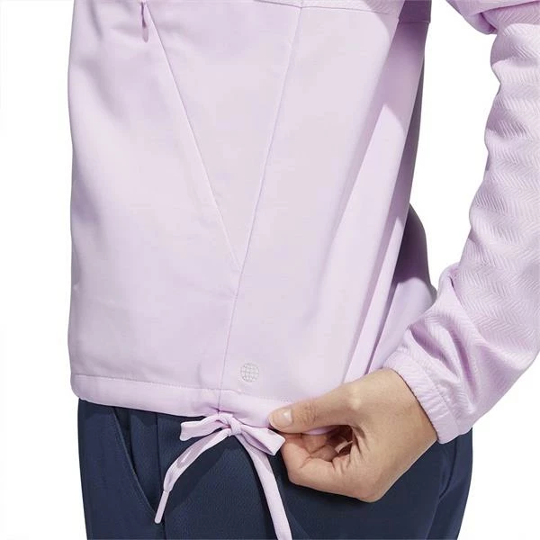 ADIDAS Ladies Embossed ¼ Zip Snap Pullover Bliss Lilac - Image 6