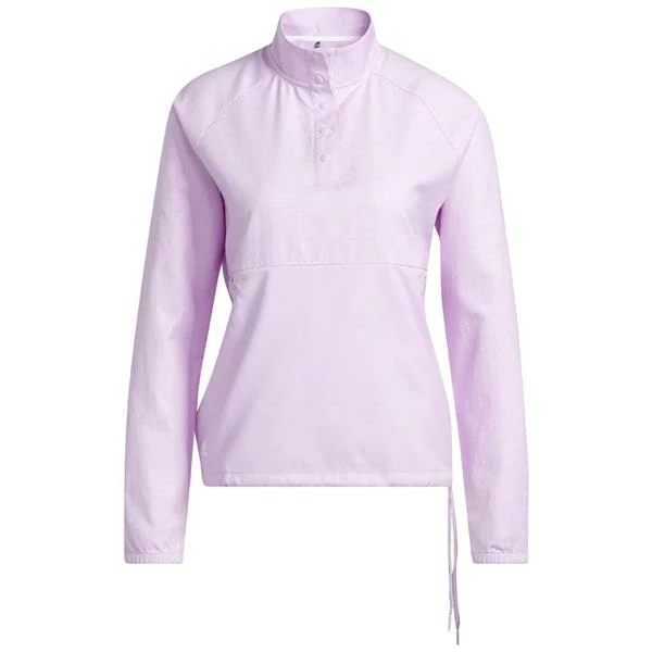 ADIDAS Ladies Embossed ¼ Zip Snap Pullover Bliss Lilac