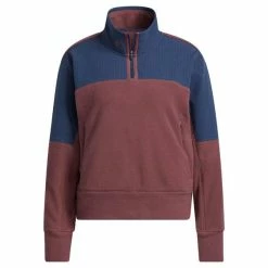 ADIDAS Ladies ¼ Zip Fleece Jacket Quiet Crimson