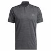 ADIDAS Gents Textured Stripe Polo Shirt Black - Grey Five