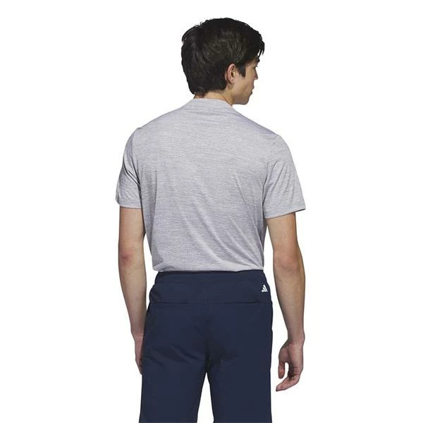 ADIDAS Gents Textured Stripe Polo Shirt Grey Three - White - Image 3