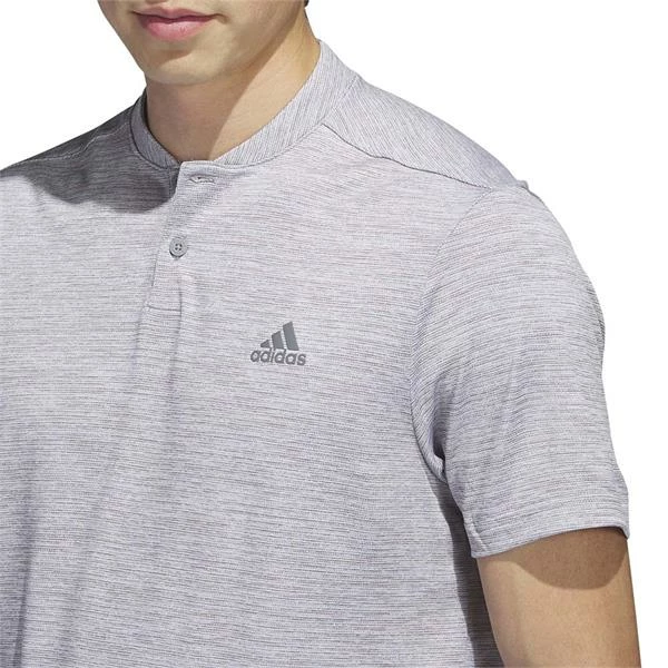 ADIDAS Gents Textured Stripe Polo Shirt Grey Three - White - Image 5