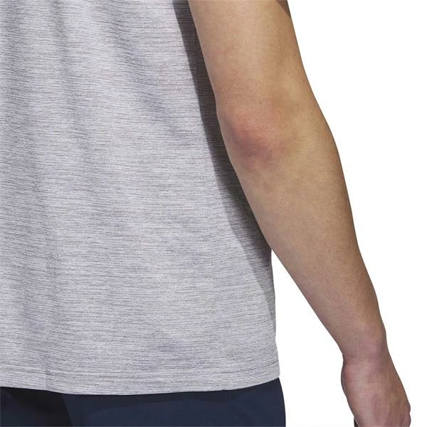 ADIDAS Gents Textured Stripe Polo Shirt Grey Three - White - Image 6