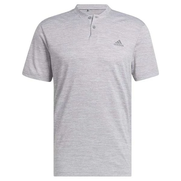 ADIDAS Gents Textured Stripe Polo Shirt Grey Three - White