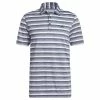 ADIDAS Gents 2-Colour Striped Polo Shirt Collegiate Navy - White