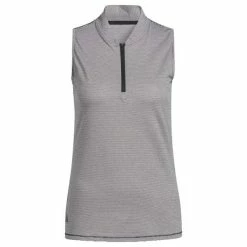 ADIDAS Ladies Two Colour Ottoman Polo Shirt Black - White