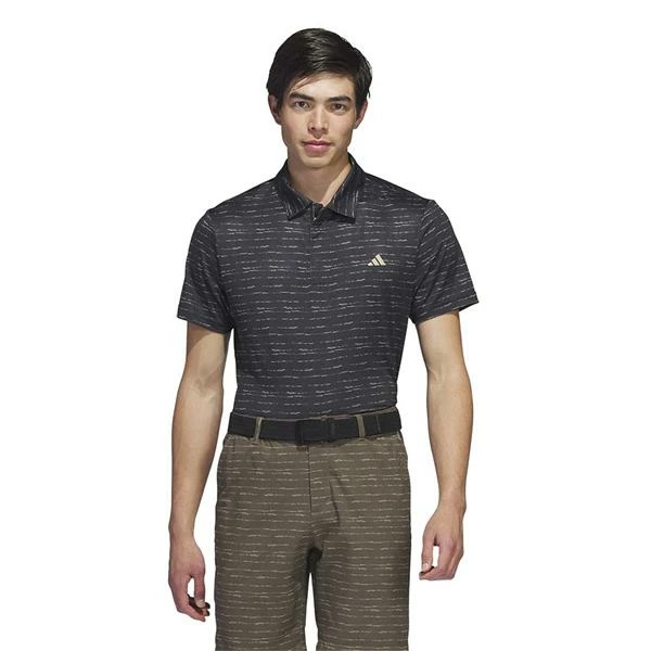 ADIDAS Gents Stripe Zip Polo Shirt Black - Hemp - Image 2
