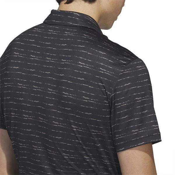 ADIDAS Gents Stripe Zip Polo Shirt Black - Hemp - Image 6