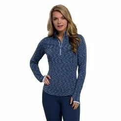 Zero Restriction Ladies Shae Zip Mock Storm