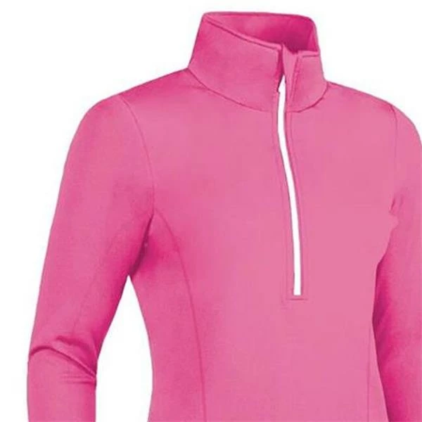 Glenmuir Ladies Carina Zip Neck Shaped Panel Performance Midlayer Hot Pink - Image 2