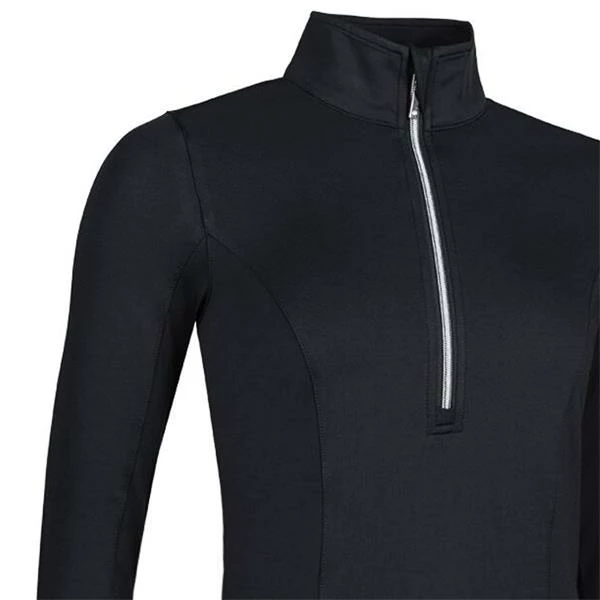 Glenmuir Ladies Carina Zip Neck Shaped Panel Performance Midlayer Black - Image 2
