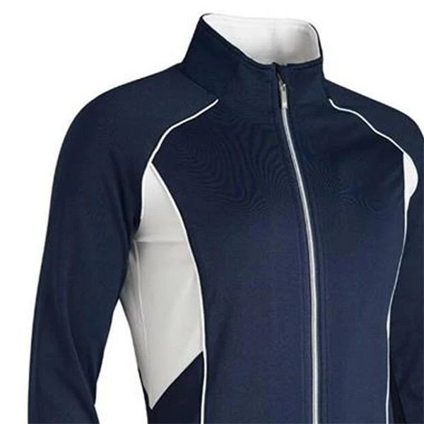 Glenmuir Ladies Bree Zip Front Colour Block Mid Layer Navy - White - Image 2