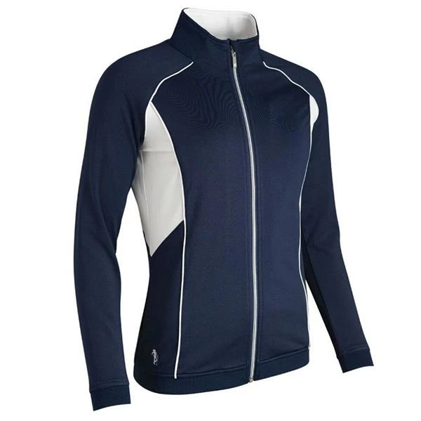Glenmuir Ladies Bree Zip Front Colour Block Mid Layer Navy - White