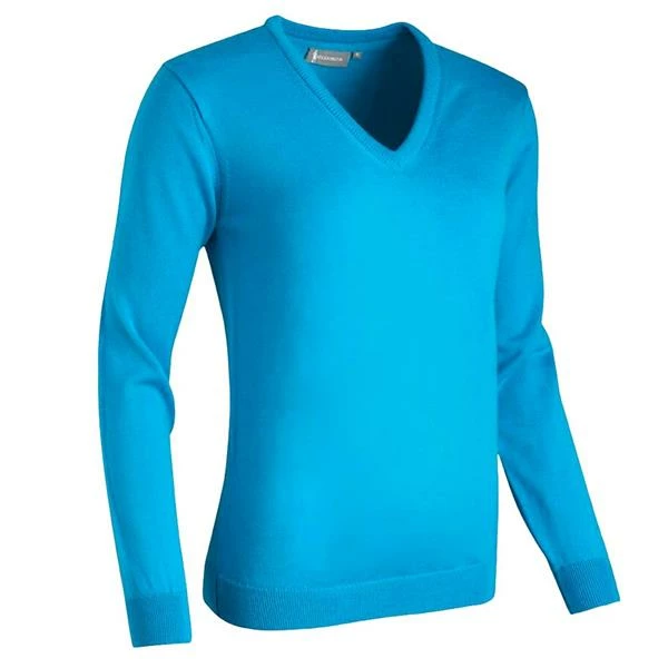 Glenmuir Ladies Maya V-Neck Merino Sweater Cobalt