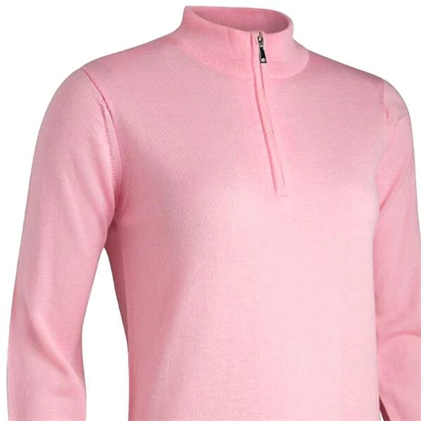 Glenmuir Ladies Amira Zip Neck Merino Wool Sweater Candy - Image 2