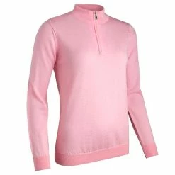 Glenmuir Ladies Amira Zip Neck Merino Wool Sweater Candy