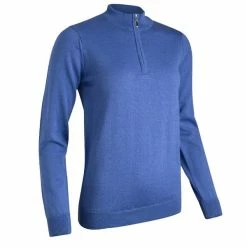 Glenmuir Ladies Amira Zip Neck Merino Wool Sweater Tahiti Marl
