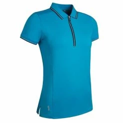 Glenmuir Ladies Stella Mesh Panel Performance Polo Shirt Cobalt - Black