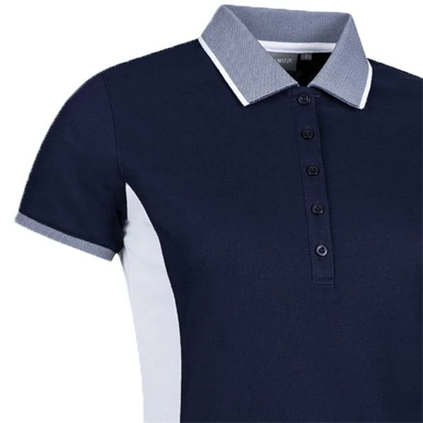Glenmuir Ladies Teri Polo Shirt Navy - White - Image 2