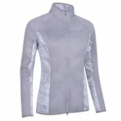 Glenmuir Ladies Poppy Zip Front Water Repellent Jacket Light Grey Marl - Candy