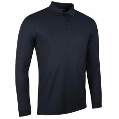 Glenmuir Gents Max Long Sleeve Performance Pique Polo Shirt Black