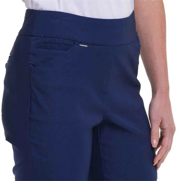 EPNY Ladies Pull On Compression Slim Ankle Pants Navy - Image 3
