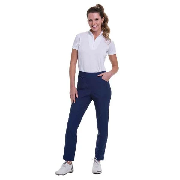EPNY Ladies Pull On Compression Slim Ankle Pants Navy - Image 4