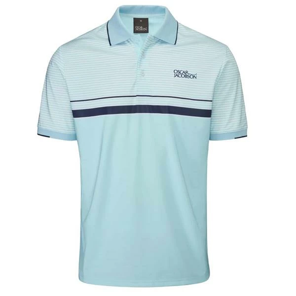 Oscar Jacobson Gents Chalfort Tech Performance Polo Shirt Cool Blue - Navy