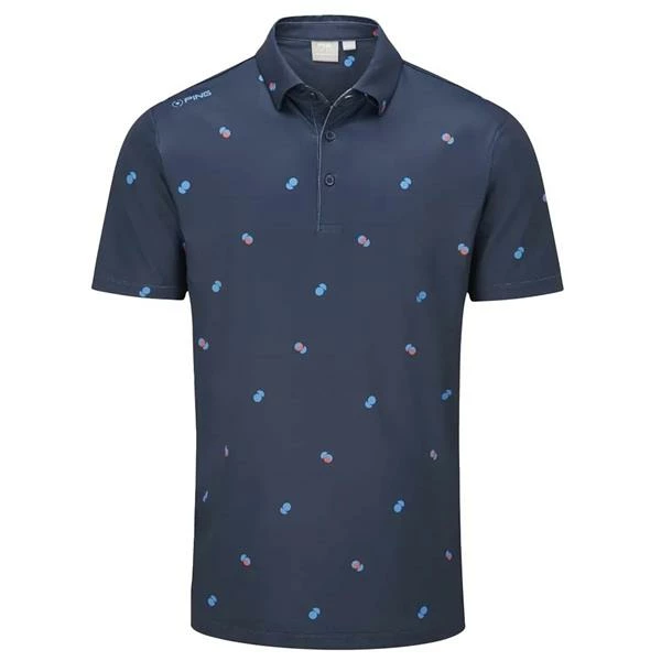 Ping Gents Two Tone Polo Shirt Navy - Poppy Multi