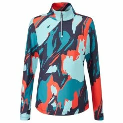 Ping Ladies Lois ¼ Zip Long Sleeve Navy Multi