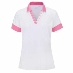 Ping Ladies Sadie Polo Shirt White - Flamingo