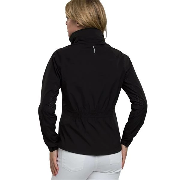Zero Restriction Ladies Olivia Hooded Waterproof Jacket Black - Metallic Silver - Image 2