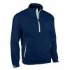 Zero Restriction Gents Power Torque 1/4 Zip Long Sleeve Waterproof Top Navy - Metallic Silver