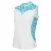Green Lamb Ladies Erin Sleeveless Zip Neck Polo Shirt Botanical