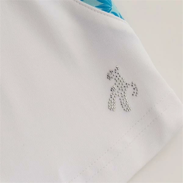 Green Lamb Ladies Erin Sleeveless Zip Neck Polo Shirt Botanical - Image 4