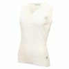 Green Lamb Ladies Glenda Slim Fit V-Neck Cable Slipover White
