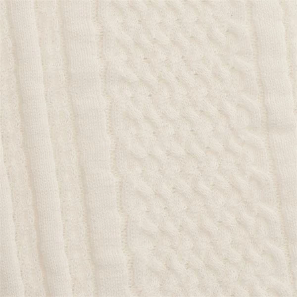 Green Lamb Ladies Glenda Slim Fit V-Neck Cable Slipover White - Image 5